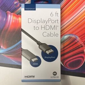 Insignia 6 ft DisplayPort to HDMI Cable